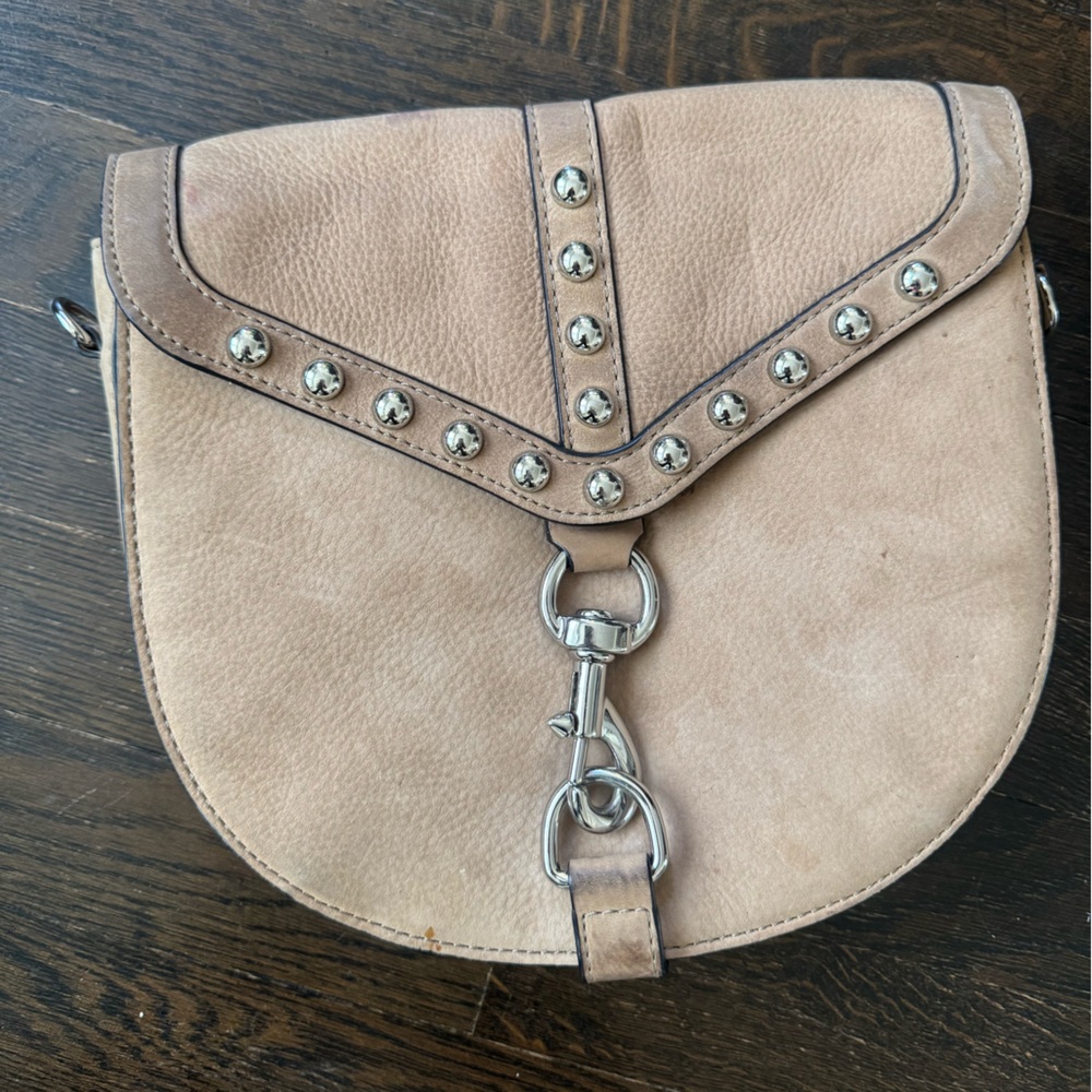 Rebecca Minkoff Beige Crossbody Bag with Silver Accents